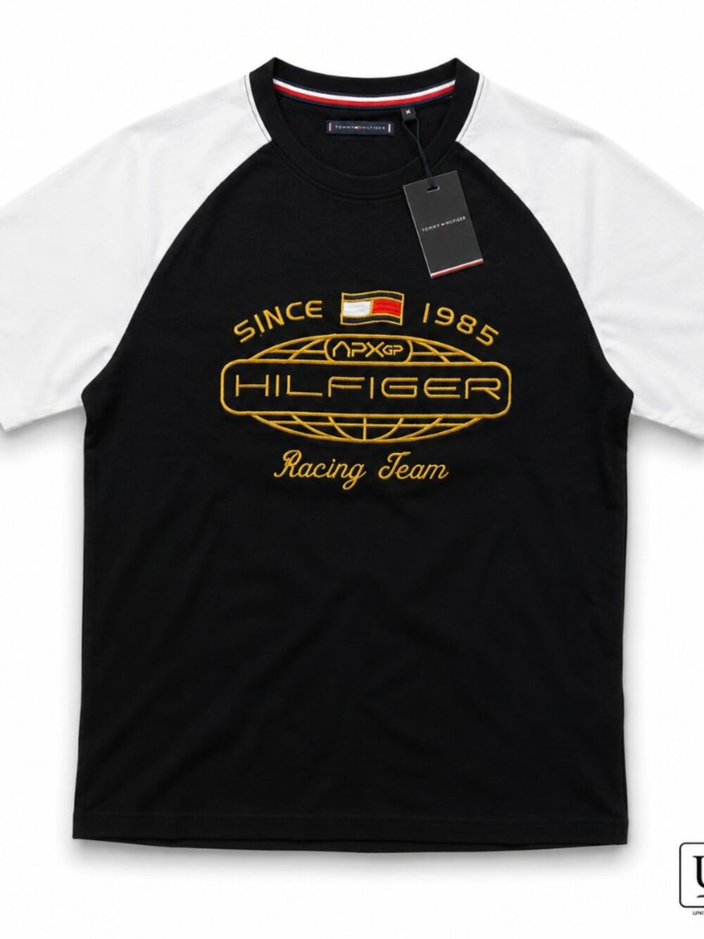 Tommy Hilfiger Men’s Racing Team Black White Graphic T-Shirt NWT